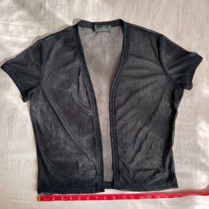 cropped mesh cardigan